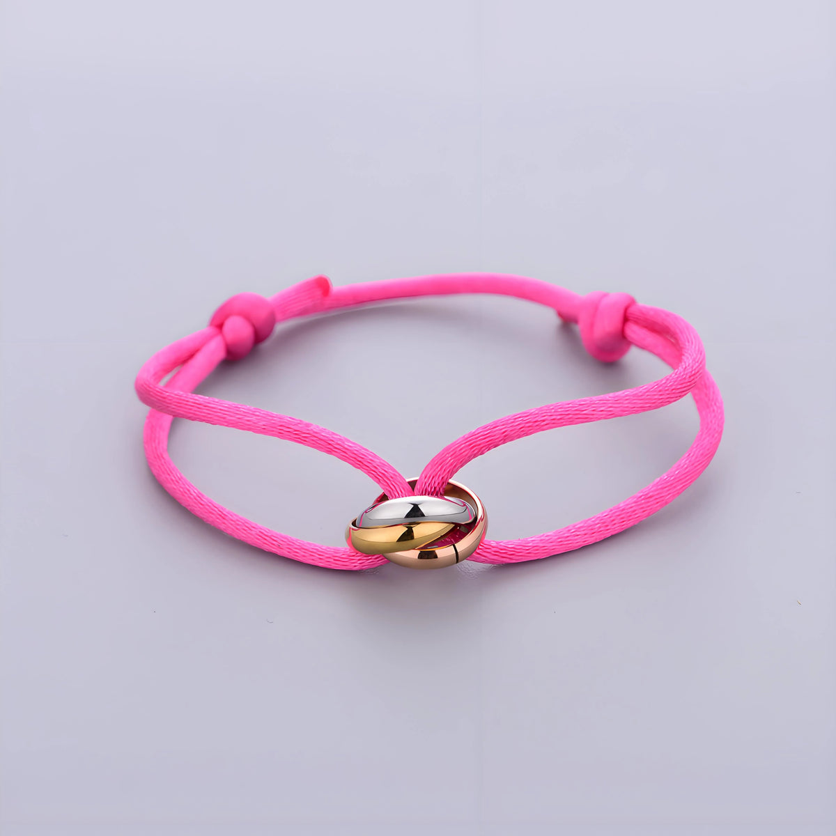 Trinity Bracelet Stainless Steel Circle Women's Bracelet Different Colors of Rope Classic Popular Tricolor GradientJewelry