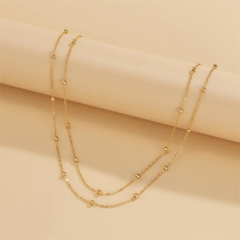Minimalist Double Layered Y Shaped Collarbone Necklace for Women Popular Long Chain Drop Necklace Girls Party Body Jewelry Gifts