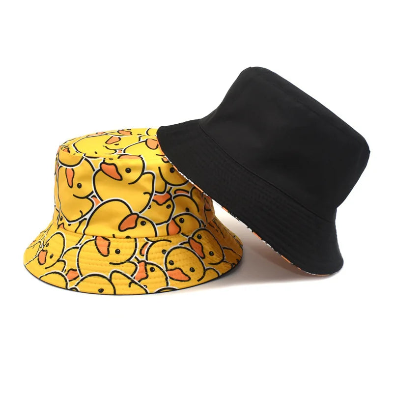 Duck Print Panama Summer Sunscreen Sun Hat Women Men Suitable for Daily Wear Bucket Hats Travel Fashion Decorate Fisherman Hats