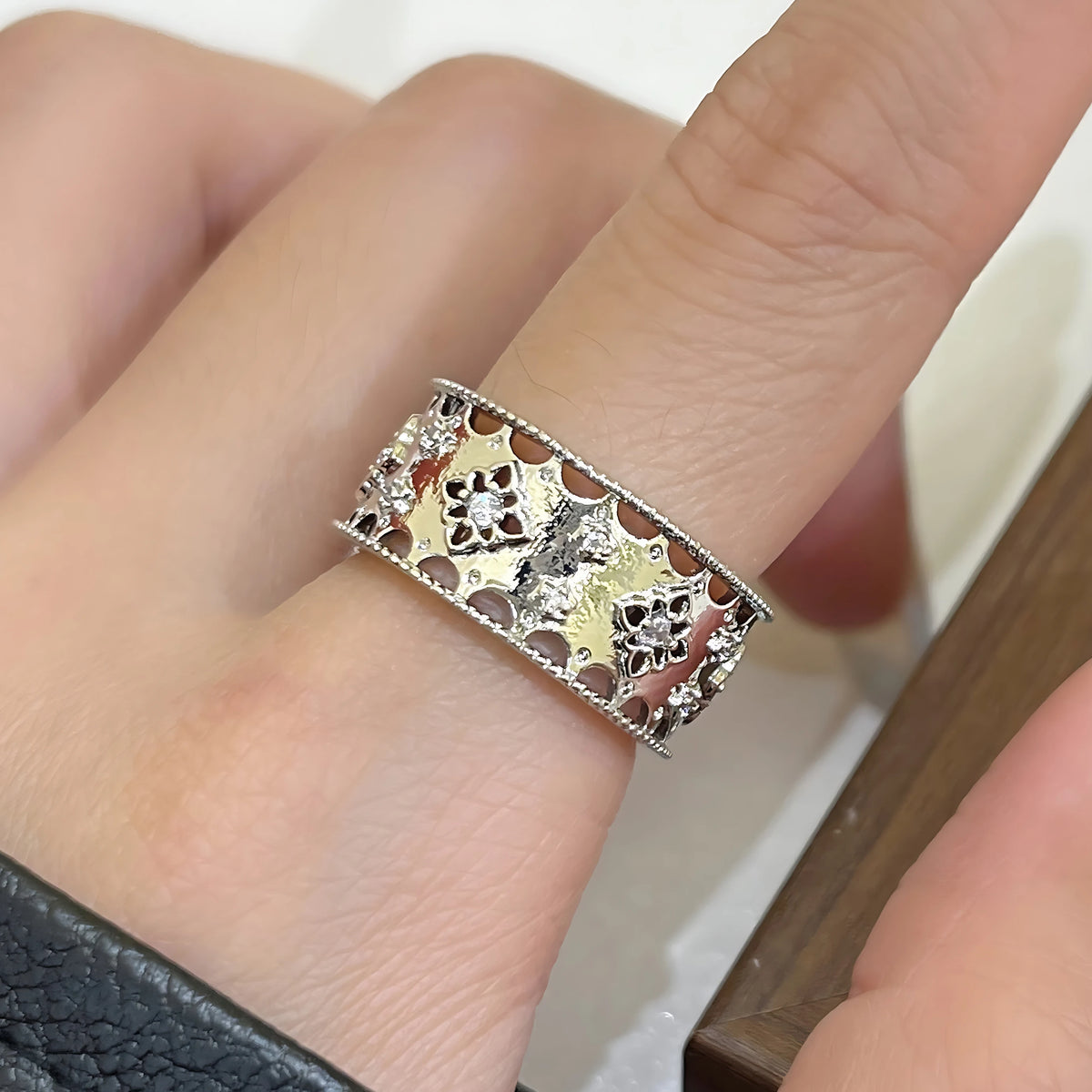 Sam Panda 925 Sterling Silver Rings For Women Men Fine Jewelry Finger Adjustable Open Wing Shape Ring For Party Birthday Gift