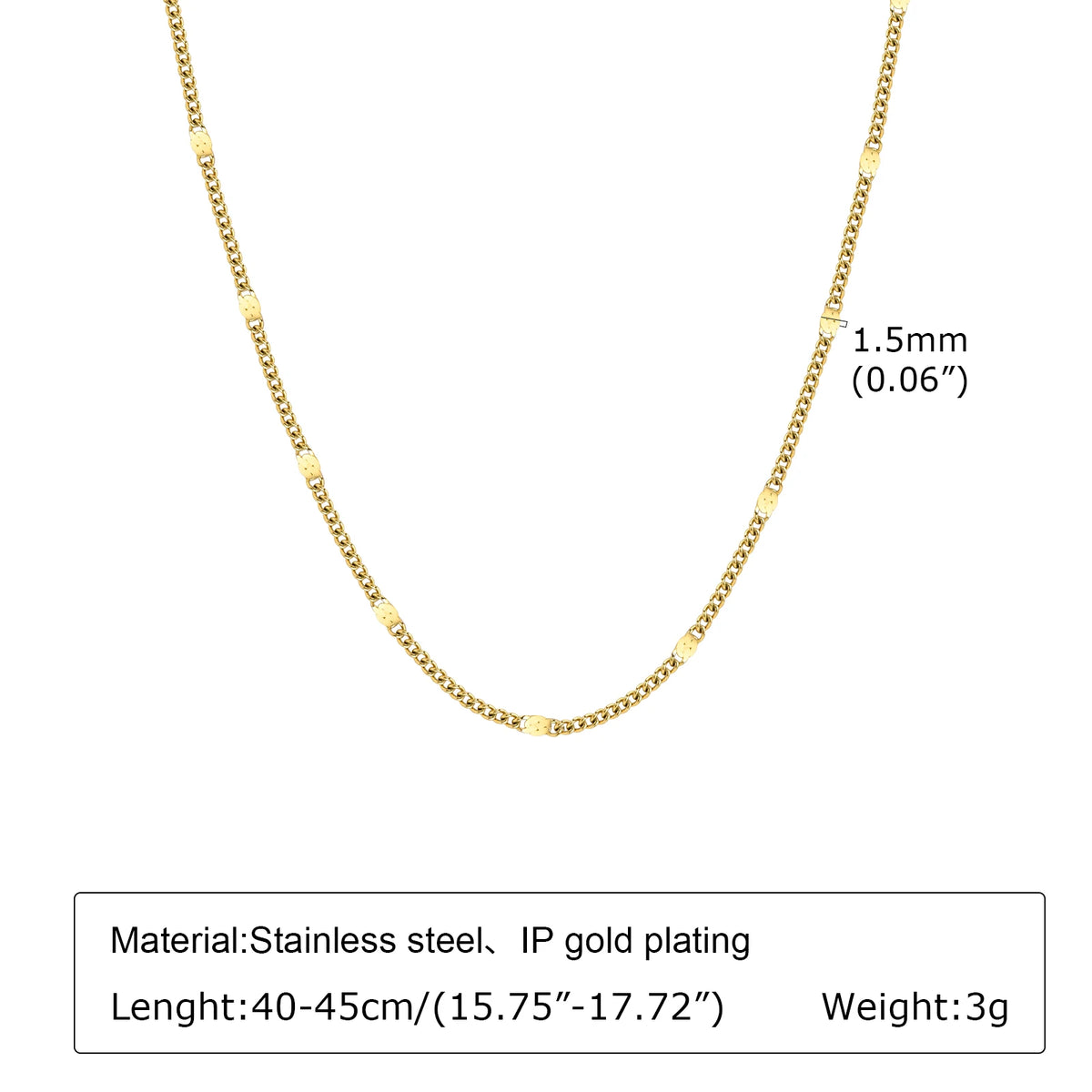 Women's Fashion Rugby Beads Chain Chokers Necklaces, Gold Color Stainless Steel Collar Necklace Gifts Jewelry To Girls Lover