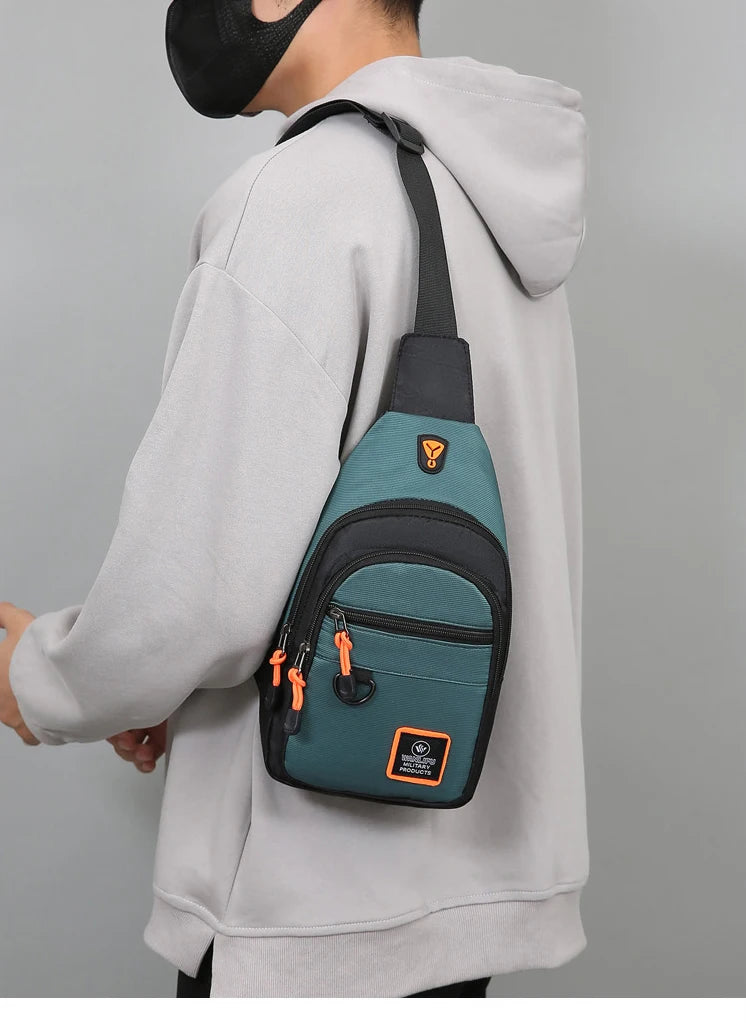 Men Chest Bag Large Capacity One Shoulder Crossbody Backpack Outdoor Sports Leisure Fashion Small Sling Bag For Men