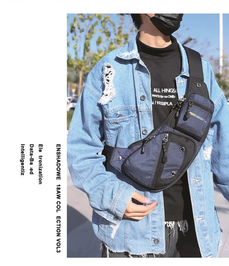 2026 New Oxford Cloth Men's Crossbody Bag Casual Single Shoulder Bag Fashion Street Style Backpack Leisure Chest Bag for Men