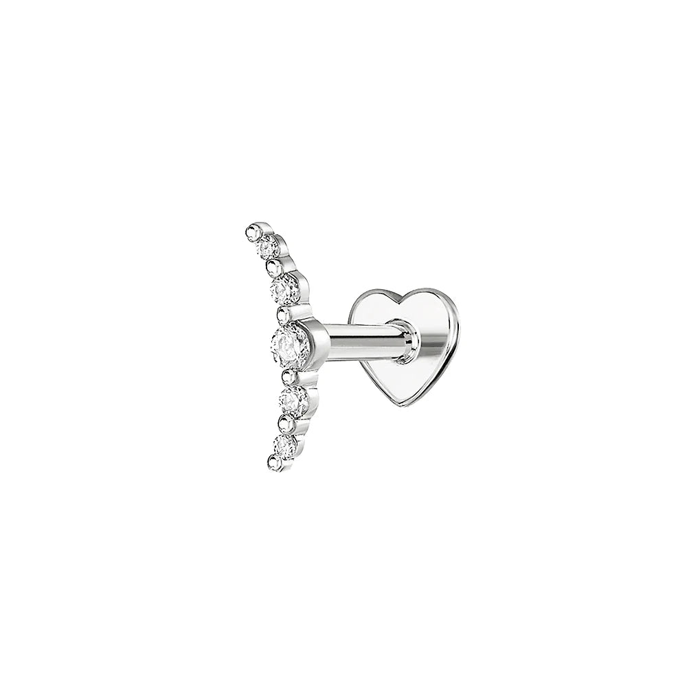 CANNER Pendientes Plata 925 Piercing Stud Earrings For Women Cubic Zirconia 925 Sterling Silver Cartilage Earring Jewerly 1pc