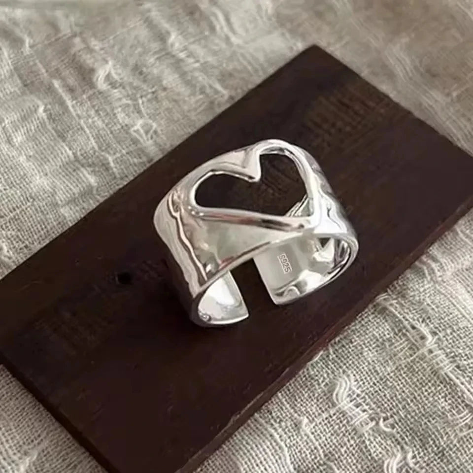Sam Panda 925 Sterling Silver Rings For Women Men Fine Jewelry Finger Adjustable Open Wing Shape Ring For Party Birthday Gift