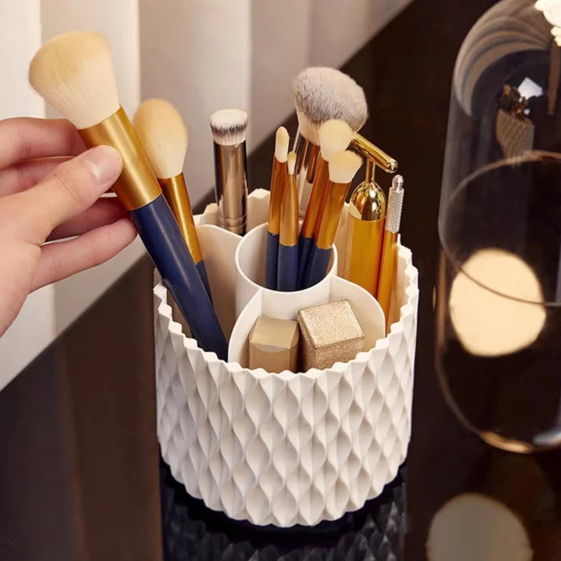 1pcRotating Makeup Brush Storage Tube Brush Bucket Storage Rack Desktop Storage Box Dressing Table Cosmetics Pen Holder