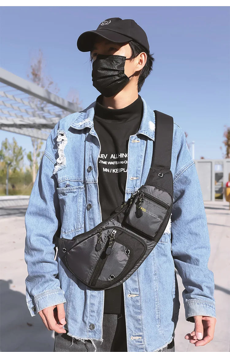 2026 New Oxford Cloth Men's Crossbody Bag Casual Single Shoulder Bag Fashion Street Style Backpack Leisure Chest Bag for Men