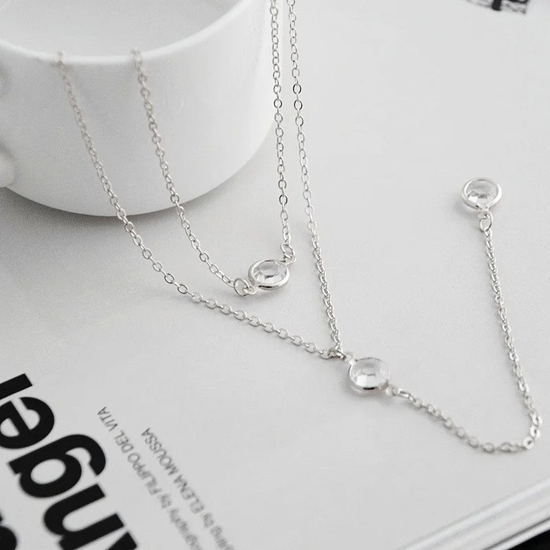 Minimalist Double Layered Y Shaped Collarbone Necklace for Women Popular Long Chain Drop Necklace Girls Party Body Jewelry Gifts