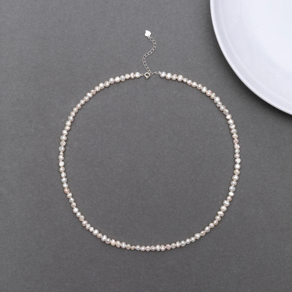 YWYC 4-5mm Baroque Freshwater Pearl Necklaces 38cm 45cm 50cm 925sterling Silver Necklaces Jewelry Gift 2026 New Arrivals