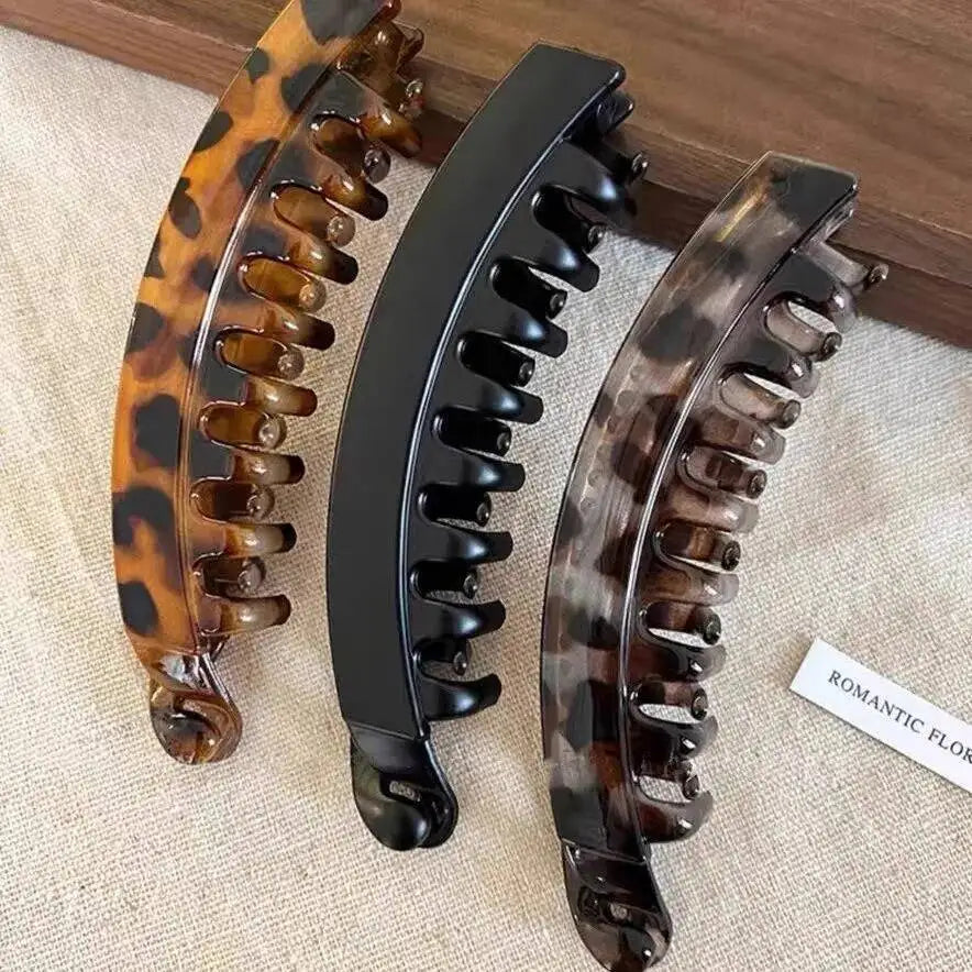 Tortoiseshell Banana Hair Clip Fish Shaped Hairpin For Women Hair Accessories Hairgrips Twist Clamp Ponytail Barrettes Headwear