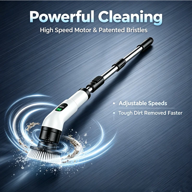 Household Cordless Spin Scrubber Multipurpose Cleaning Brush  Kitchen Gadgets Hair Brushes Bathroom Broom Toilet Electric Mops