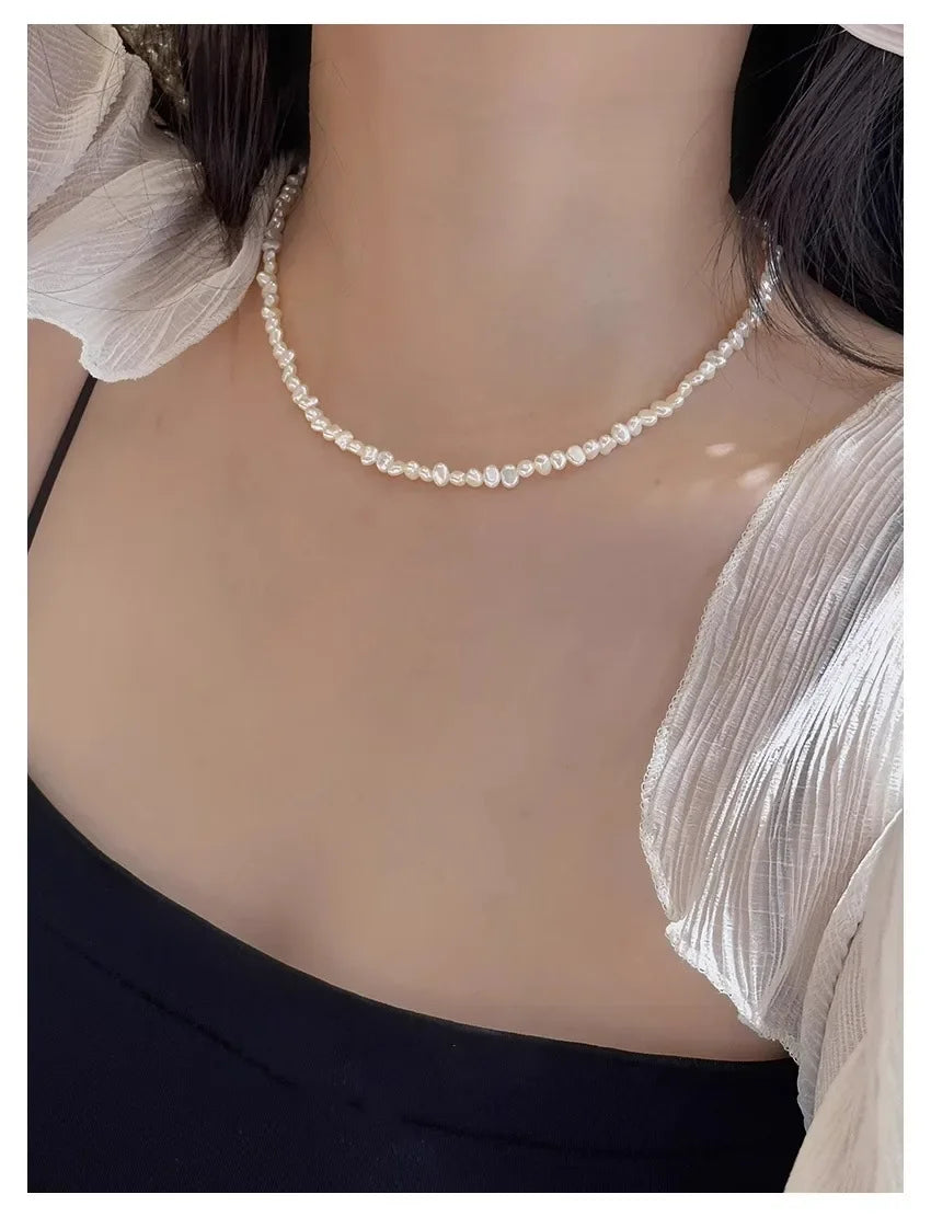 YWYC 4-5mm Baroque Freshwater Pearl Necklaces 38cm 45cm 50cm 925sterling Silver Necklaces Jewelry Gift 2026 New Arrivals