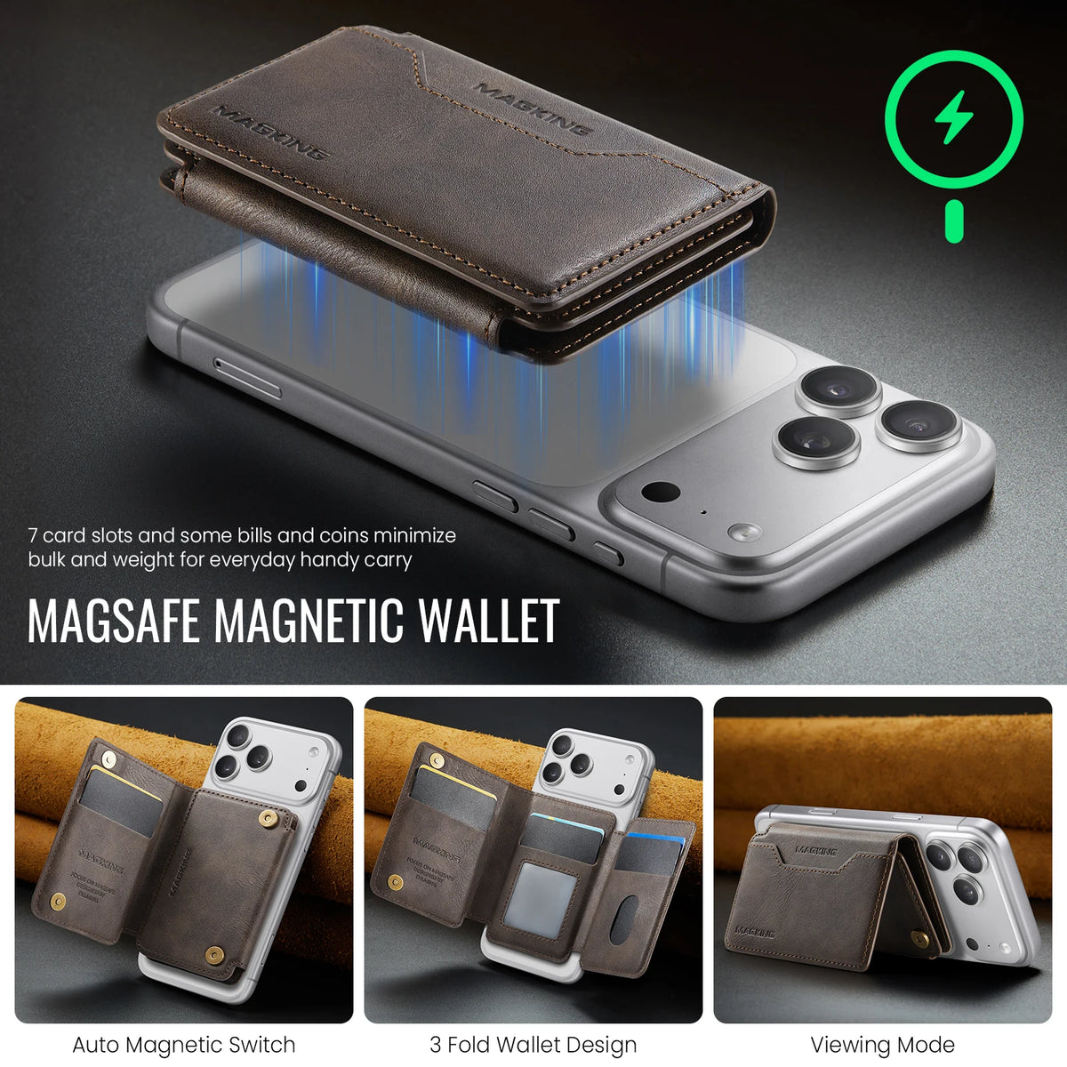 MagSafe Wallet RFID Blocking Magnetic Card Holder