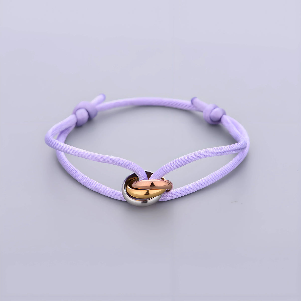 Trinity Bracelet Stainless Steel Circle Women's Bracelet Different Colors of Rope Classic Popular Tricolor GradientJewelry
