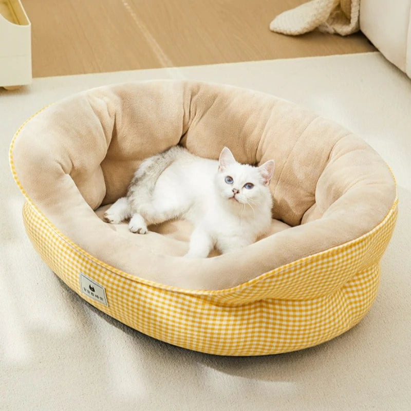 Bed for Dog Cat Pet Rotundity Plush Kennel Medium Small Dog Sofa Bed Cushion Pet Calming Dog Bed House Pet Supplies Winter