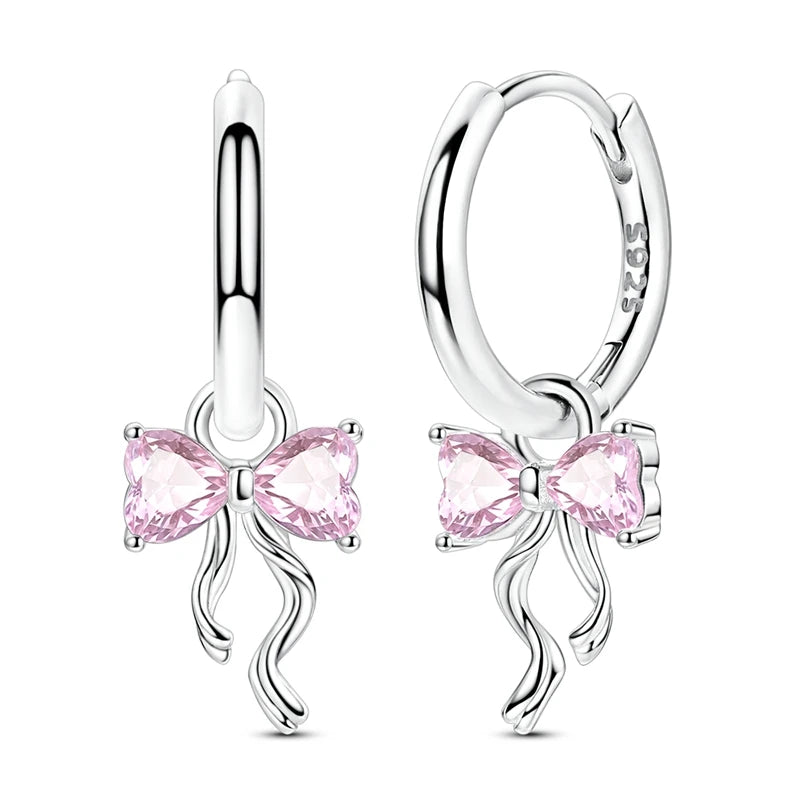 Original 925 Sterling Silver Women Hoop Earrings High Quality Shine Zircon U Shaped Classic Style Earring For Women Jewelry Gift