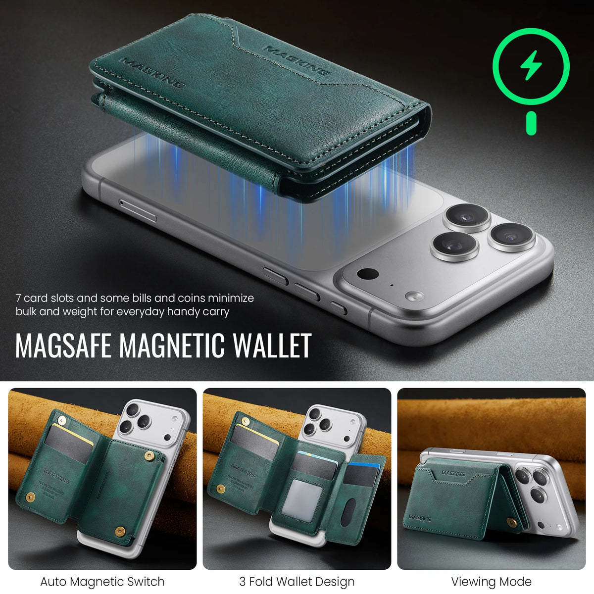 MagSafe Wallet RFID Blocking Magnetic Card Holder