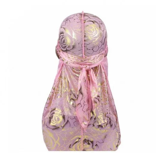 Satin Floral Printed Headband Scarves for Women Hair Accessories Mens Doo Rag Durag Long Tail Cap Bandana Turban Unisex Headwear