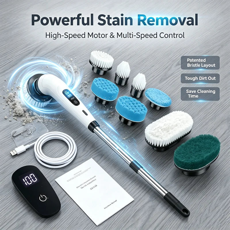 Household Cordless Spin Scrubber Multipurpose Cleaning Brush  Kitchen Gadgets Hair Brushes Bathroom Broom Toilet Electric Mops