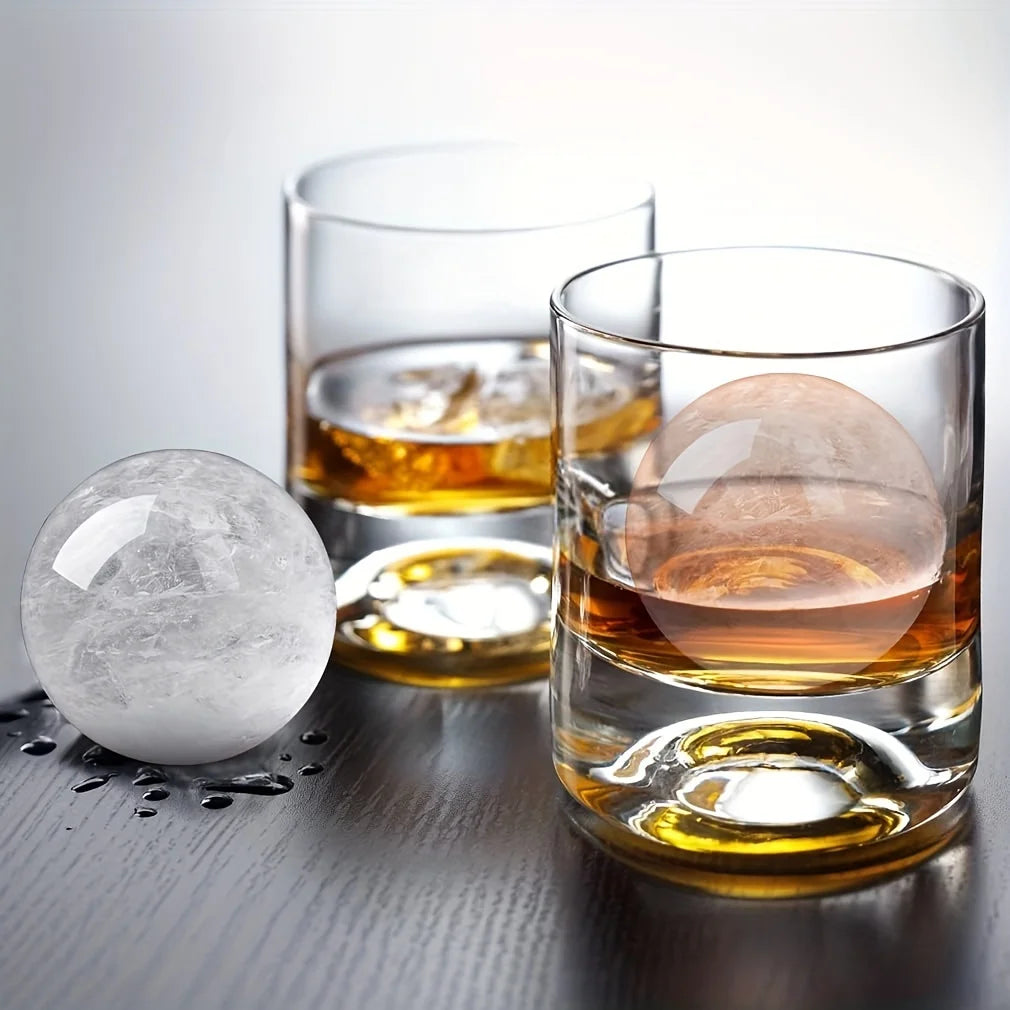 1/4Pack Silicone Ice Ball Maker 2.4Inch Whiskey Large Sphere Ice Mold with 2in1 Funnel Lid Cocktails Ice Cube Tool Kitchen Acces
