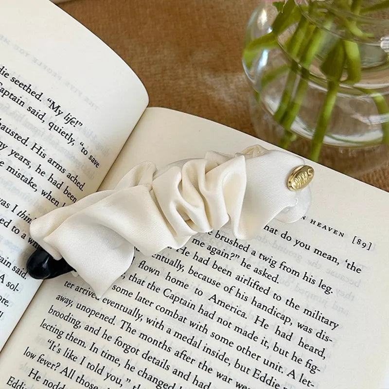 Korean Elegant Solid Fold Satin Banana Hair Clip For Women Girls Sweet Hair Ornament Hairpin Barrette Fashion Hair Accessories