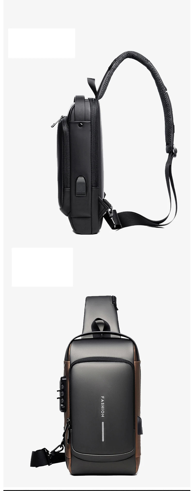 Men Multifunction Anti Theft USB Shoulder Bag Man Crossbody Cross Body Travel Sling Chest Bags Pack Messenger Pack