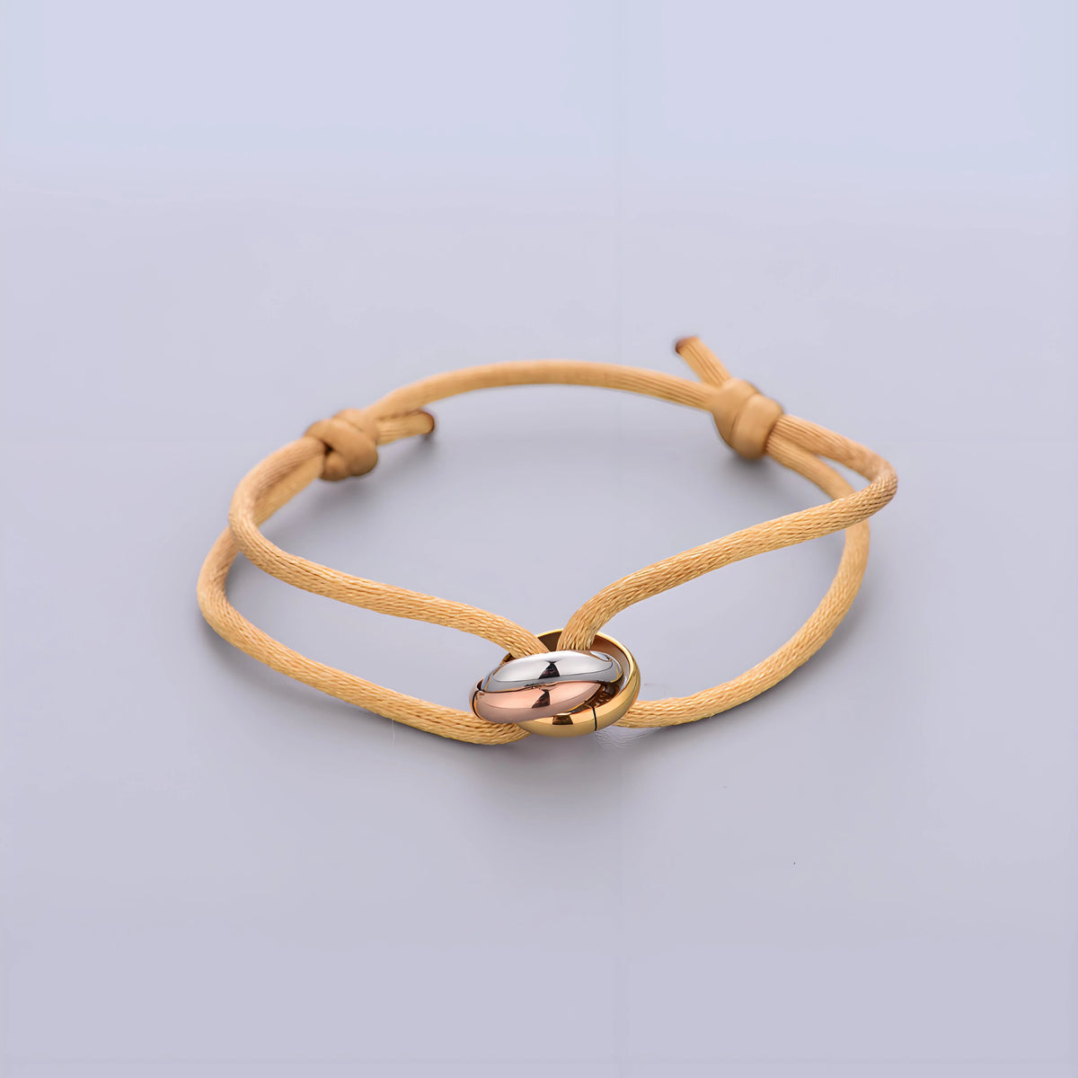 Trinity Bracelet Stainless Steel Circle Women's Bracelet Different Colors of Rope Classic Popular Tricolor GradientJewelry