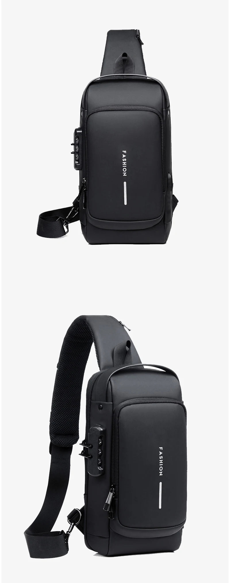 Men Multifunction Anti Theft USB Shoulder Bag Man Crossbody Cross Body Travel Sling Chest Bags Pack Messenger Pack