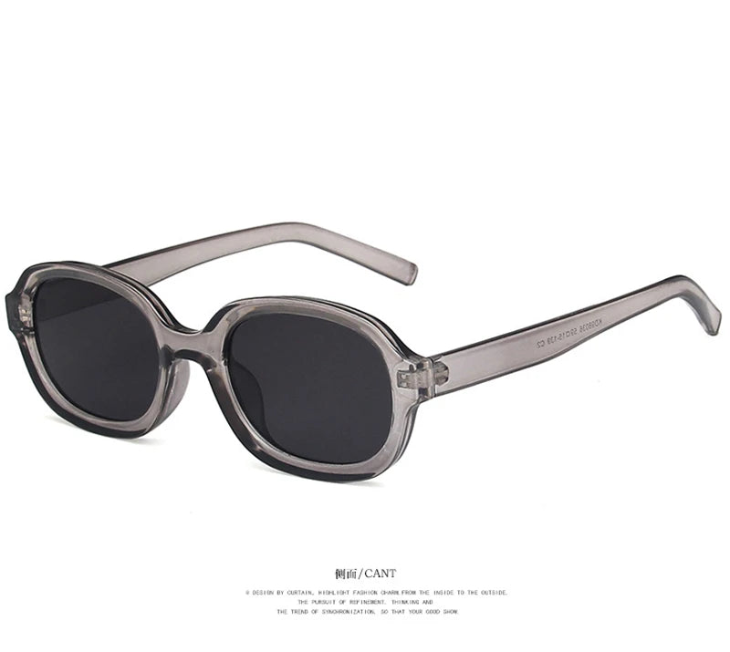 Oval Concave Vintage Sunglasses Women Fashion Design Retro Brand Sun Glasses Female Hip Hop Vintage Round Designer Oculos De Sol