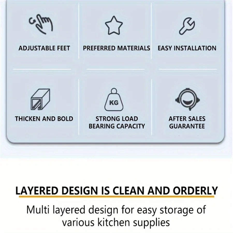Multi-Layer Kitchen Rack Floor To Floor Storage Rack Household Microwave Stove Shelves Multi Scene Tool Pot Rack Kitchen Storage