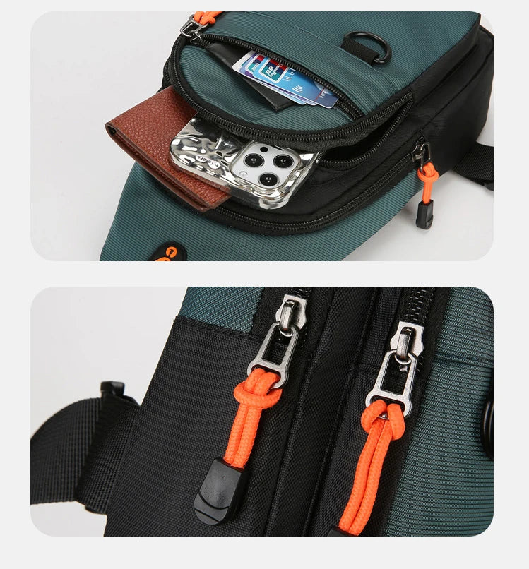 Men Chest Bag Large Capacity One Shoulder Crossbody Backpack Outdoor Sports Leisure Fashion Small Sling Bag For Men