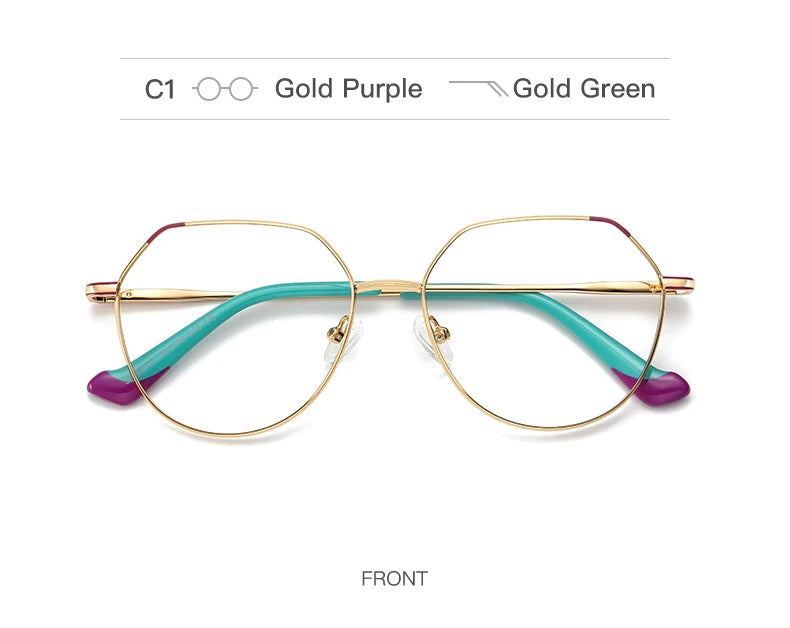 VICKY Metal Myopia Prescription Glasses Hyperopia Reading Glasses Women Anti Blue Light Computer  Glasses Optical Glasses Frame