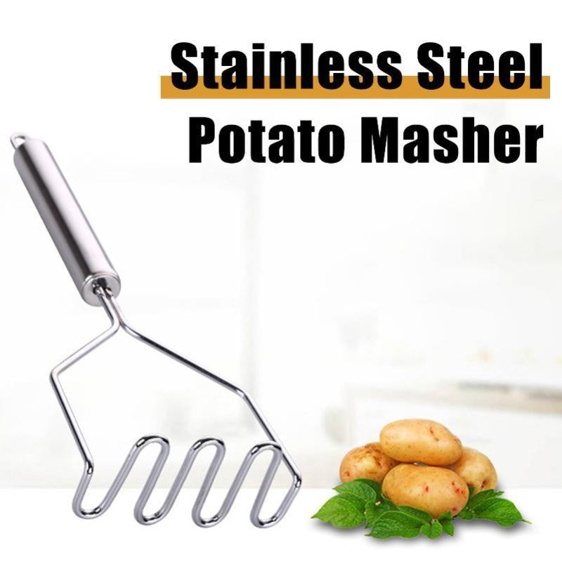 Stainless Steel Potato Masher Manual Fruit Vegetable Pressure Mud Machine Kitchen Children Food Crusher Complementary Gadget