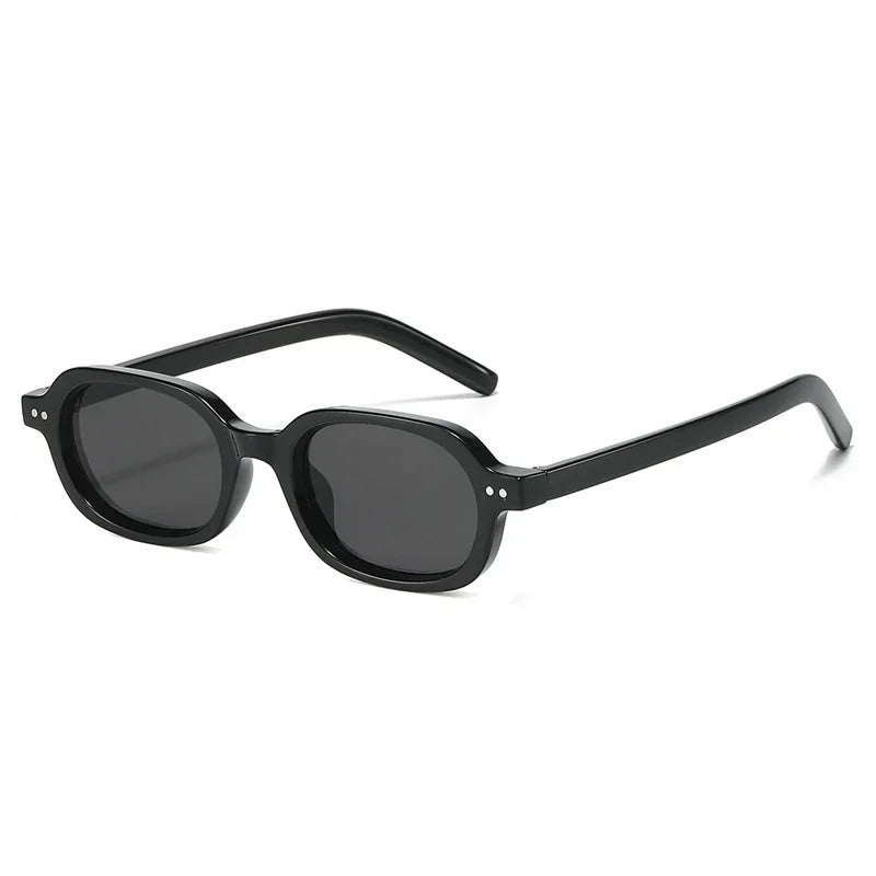 SO&EI Retro Small Oval Sunglasses Women Shades UV400 Fashion Rivets Men Jelly Color Gradient Punk Sun Glasses
