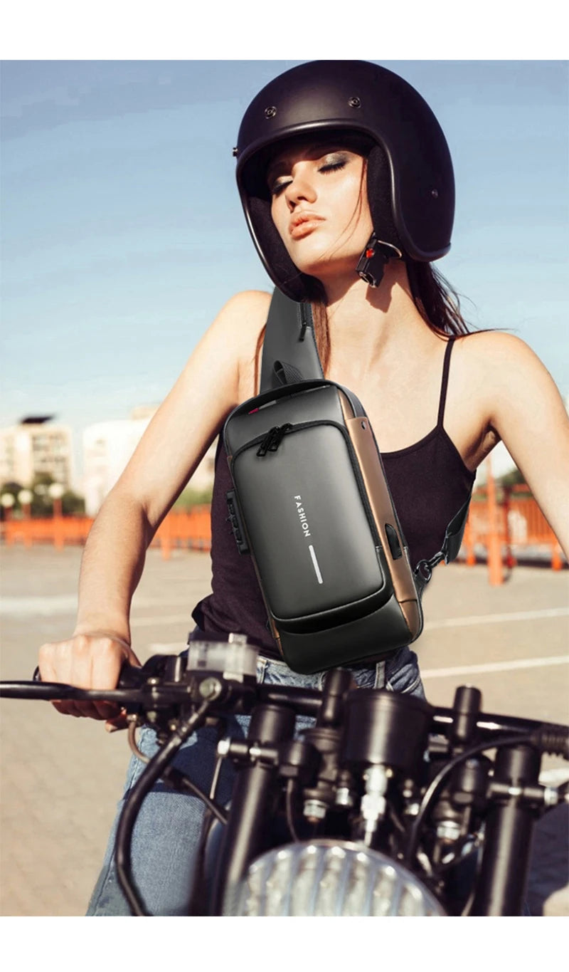 Men Multifunction Anti Theft USB Shoulder Bag Man Crossbody Cross Body Travel Sling Chest Bags Pack Messenger Pack