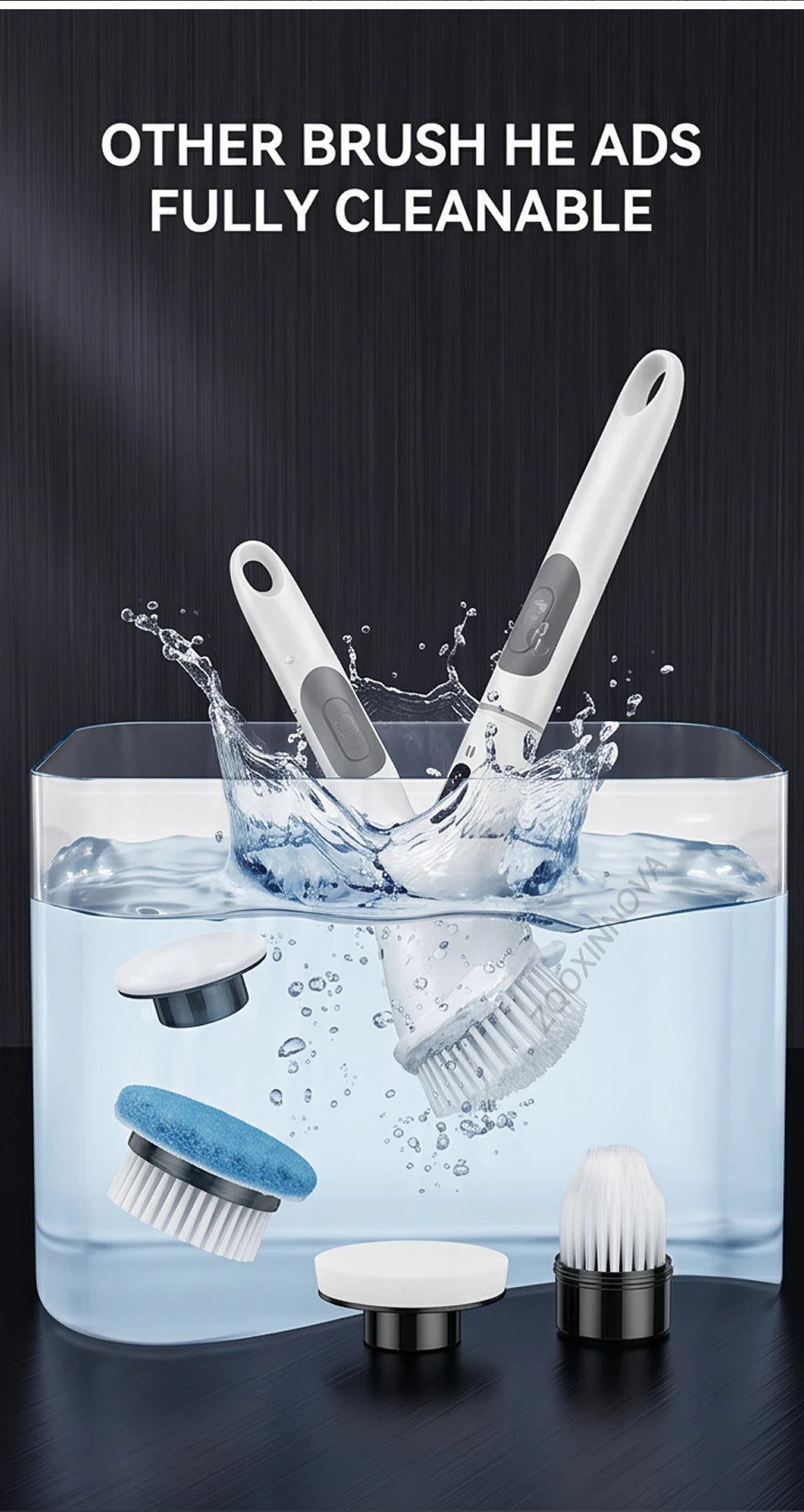 Household Cordless Spin Scrubber Multipurpose Cleaning Brush  Kitchen Gadgets Hair Brushes Bathroom Broom Toilet Electric Mops