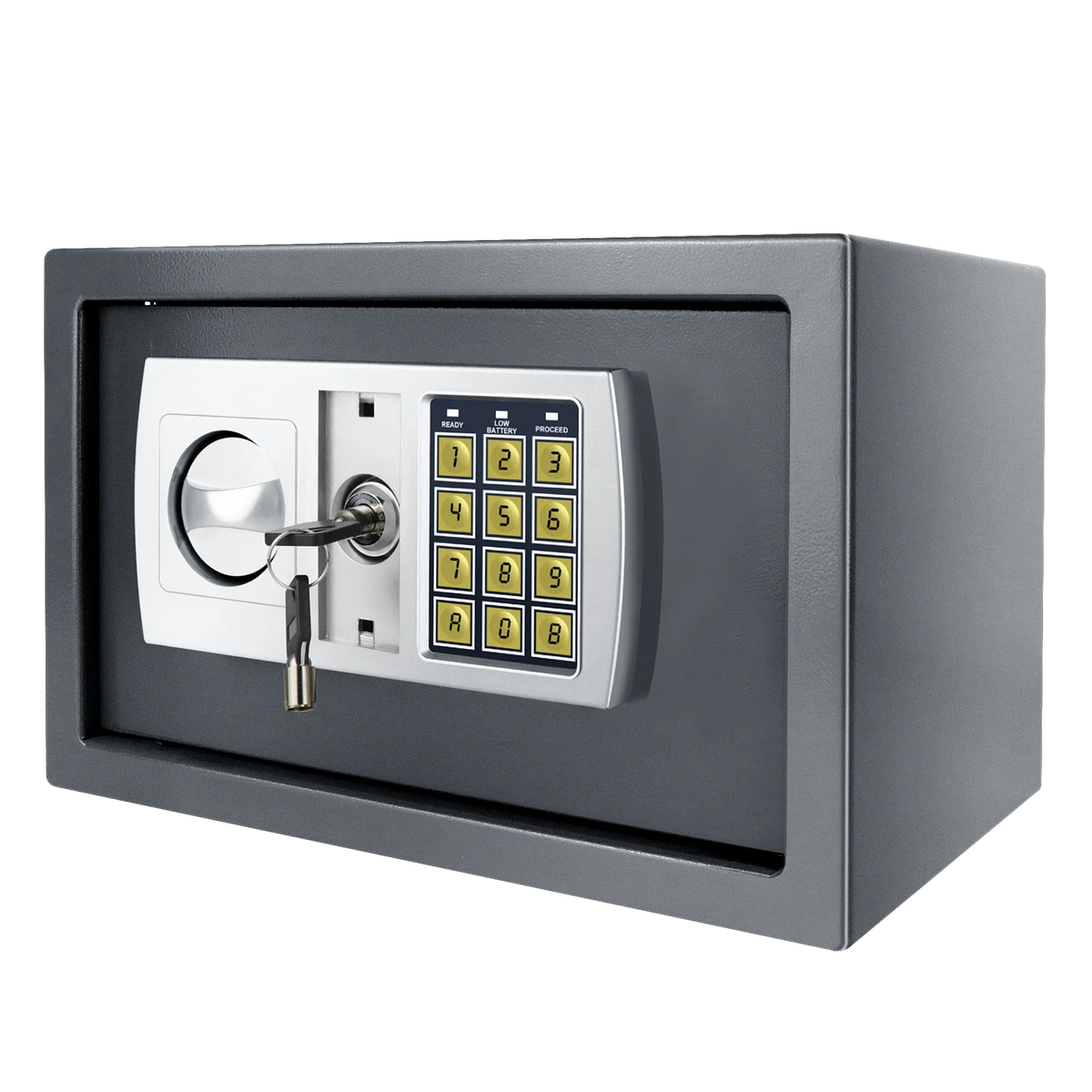 Safe Box Digital Security Steel Case with Electronic Password & Key for Home,Office (4.6/8.5/16L,Black/Grey/White)