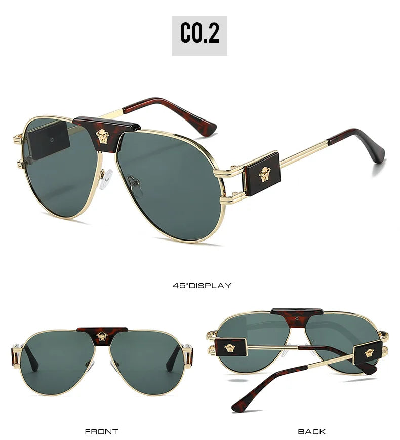 Classic Aviation Sunglasses Women Brand Designer Cattle Head Decoration Brand Designer Pilot Sun Glasses UV400
