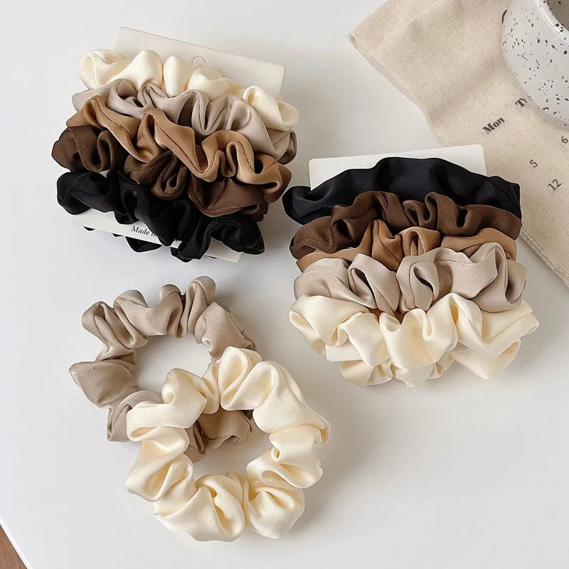 Elegant Satin Hair Scrunchies for Women Softer Than Elastic Bands Hair Rope Girls Elegant Strong Ponytail Hair Ties Accessories