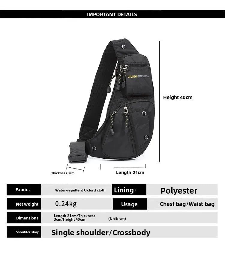 2026 New Oxford Cloth Men's Crossbody Bag Casual Single Shoulder Bag Fashion Street Style Backpack Leisure Chest Bag for Men