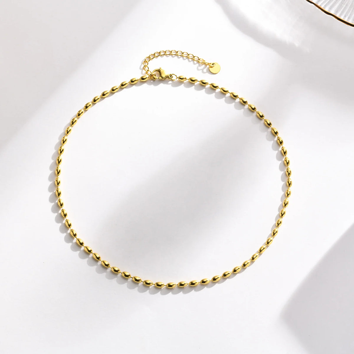 Women's Fashion Rugby Beads Chain Chokers Necklaces, Gold Color Stainless Steel Collar Necklace Gifts Jewelry To Girls Lover