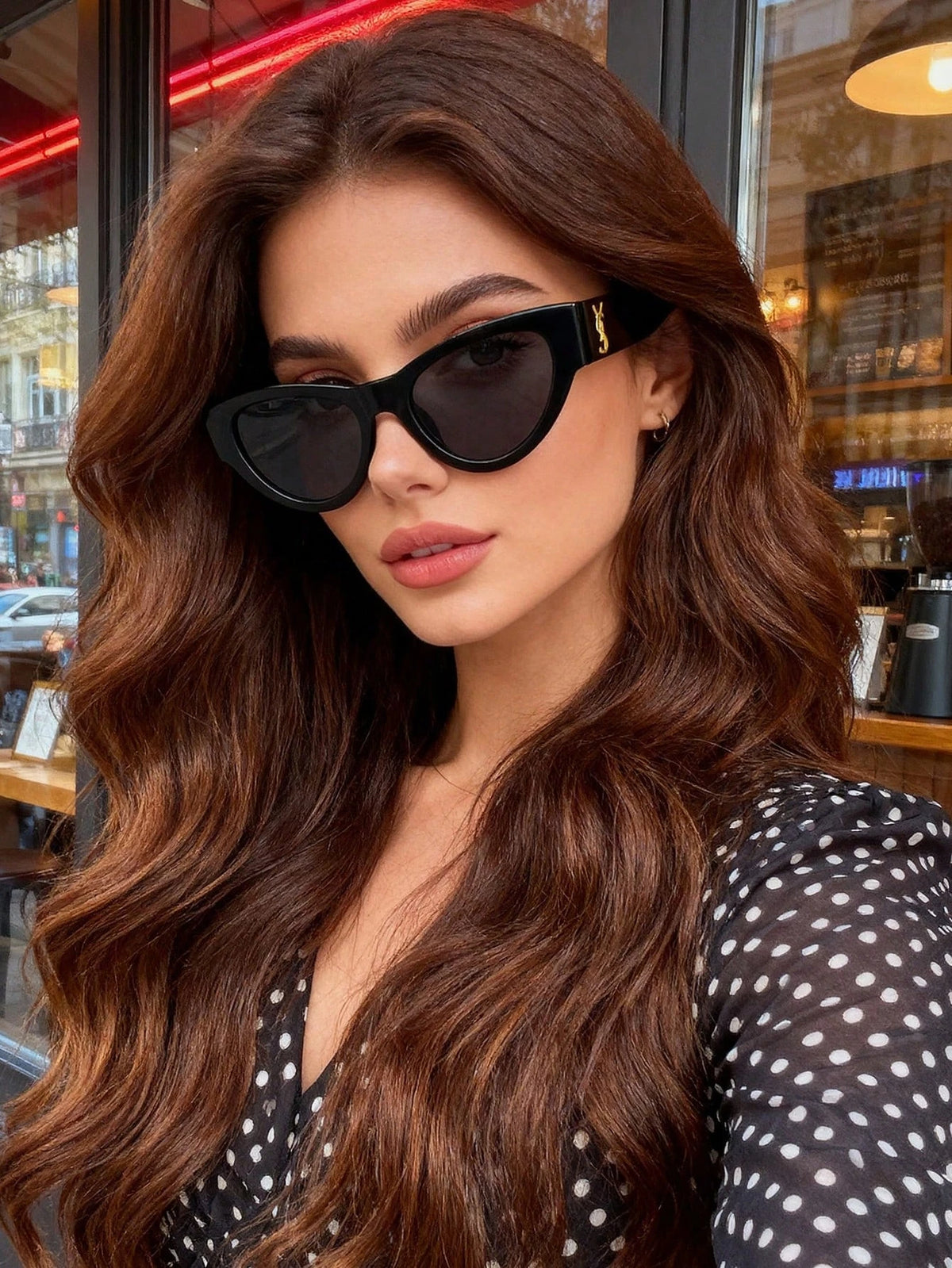 1PC Fashion Cat Eye Frame Women's Glasses Trendy Personality Gift Ideal for Daily Wear Driving Street Photography