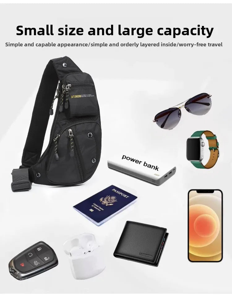 2026 New Oxford Cloth Men's Crossbody Bag Casual Single Shoulder Bag Fashion Street Style Backpack Leisure Chest Bag for Men