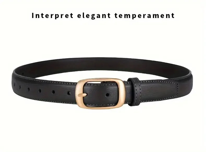 Women's Leather Belts For Jeans Ladies Strap Alloy Metal Pin Buckle Fashion Belt