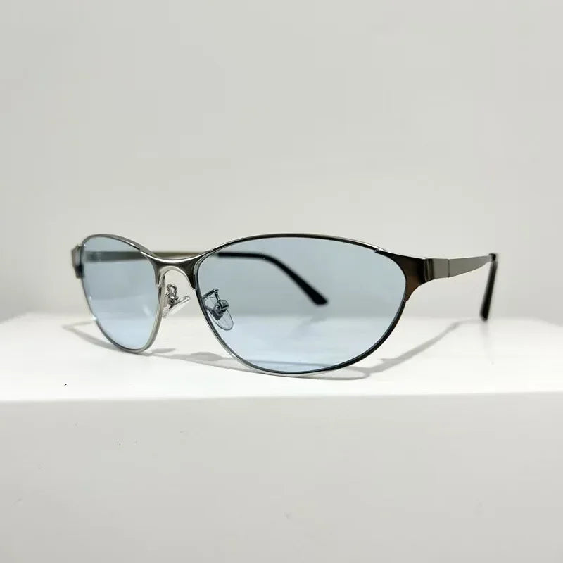 Women Stylish Hip Hop Sunglasses Men Unisex Outdoor Travel Fashion Metal Frame Goggle Shades Fashionable Street Sun Glasses