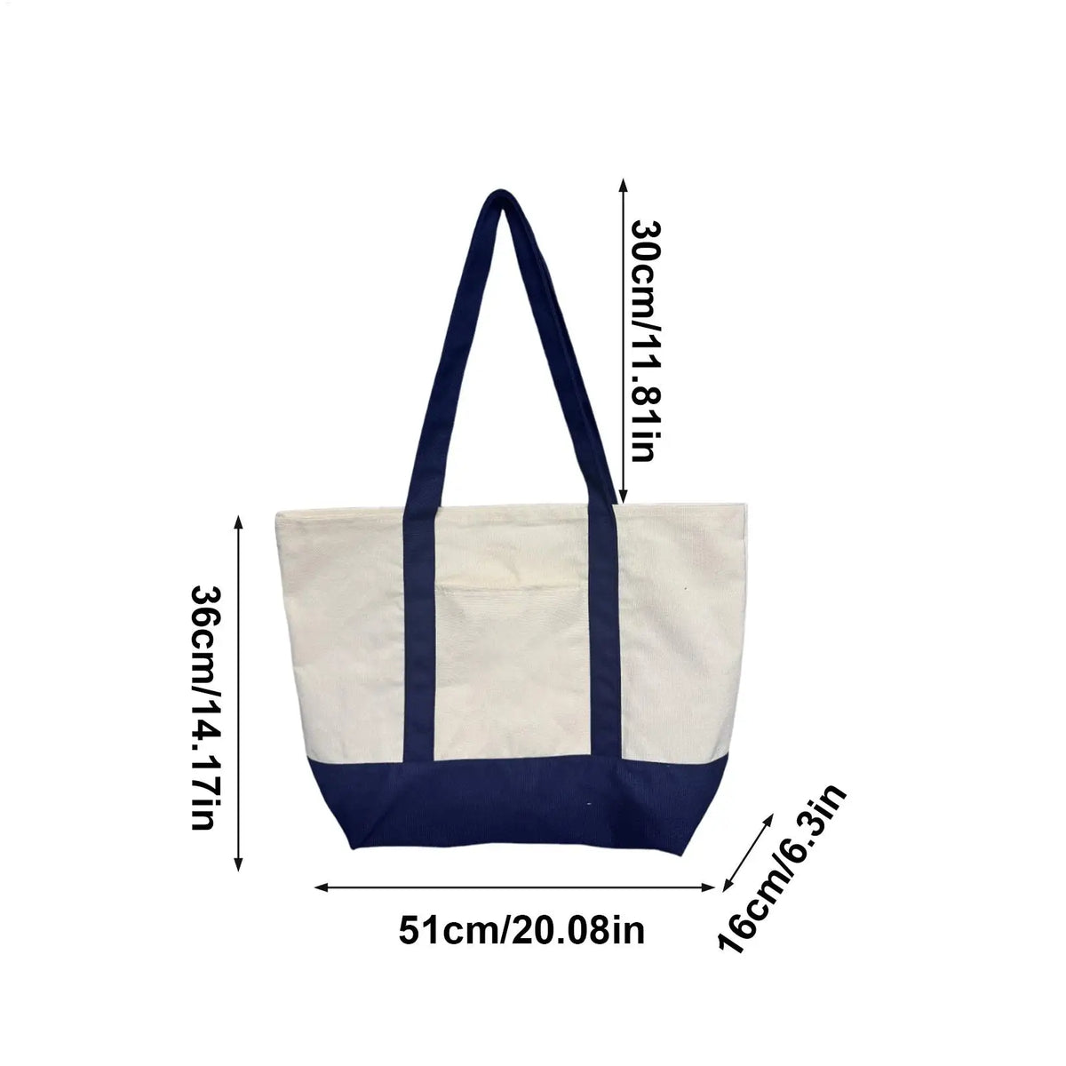Canvas Tote Bag with embroidered Handle Reusable Ladies Elegant Shoulder Bag for Grocery Shopping Beach Travel