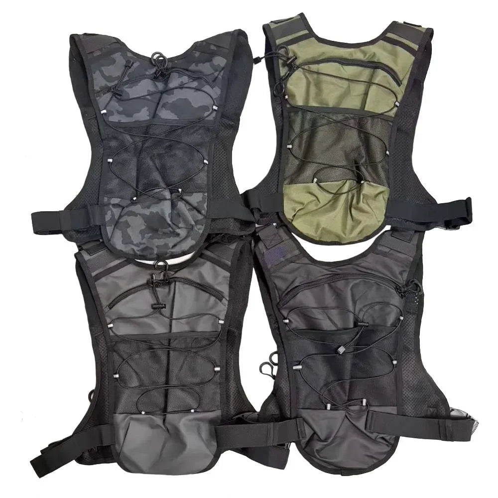 Outdoor tactical chest bag, multi-functional vest, multi-pocket sport cycling backpack, water bag, running vest Saco peito homem