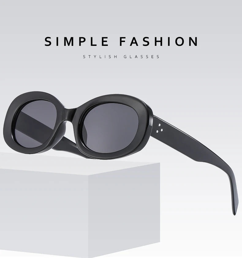 Versatile Fashion Sunglasses New Oval Frame Sun Glasses Retro Small Frame Eyeglasses Y2K Street Photo Glasses Female
