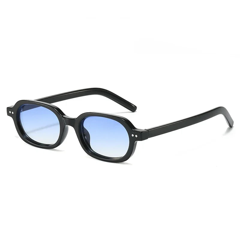 SO&EI Retro Small Oval Sunglasses Women Shades UV400 Fashion Rivets Men Jelly Color Gradient Punk Sun Glasses
