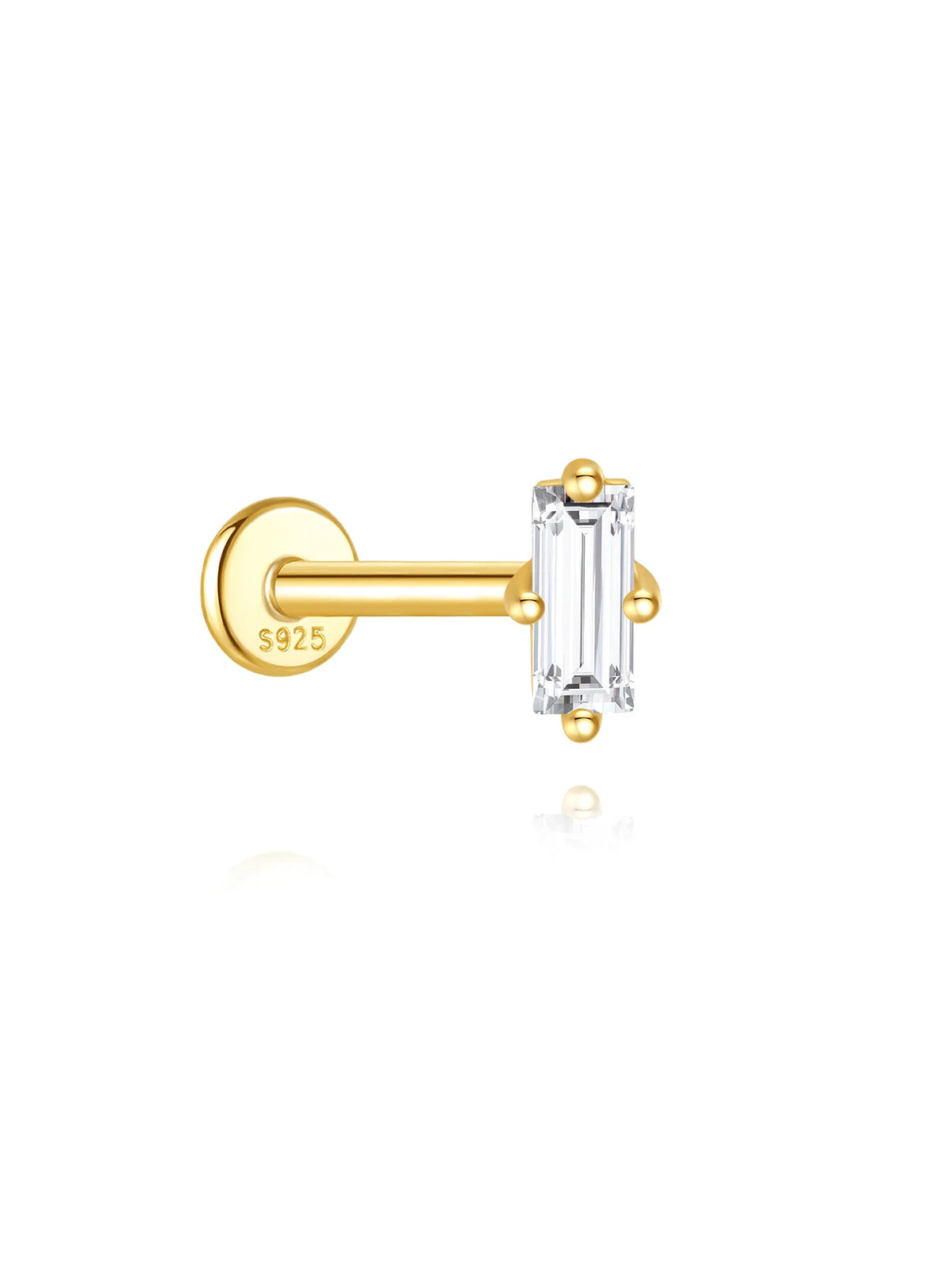 CANNER Pendientes Plata 925 Piercing Stud Earrings For Women Cubic Zirconia 925 Sterling Silver Cartilage Earring Jewerly 1pc